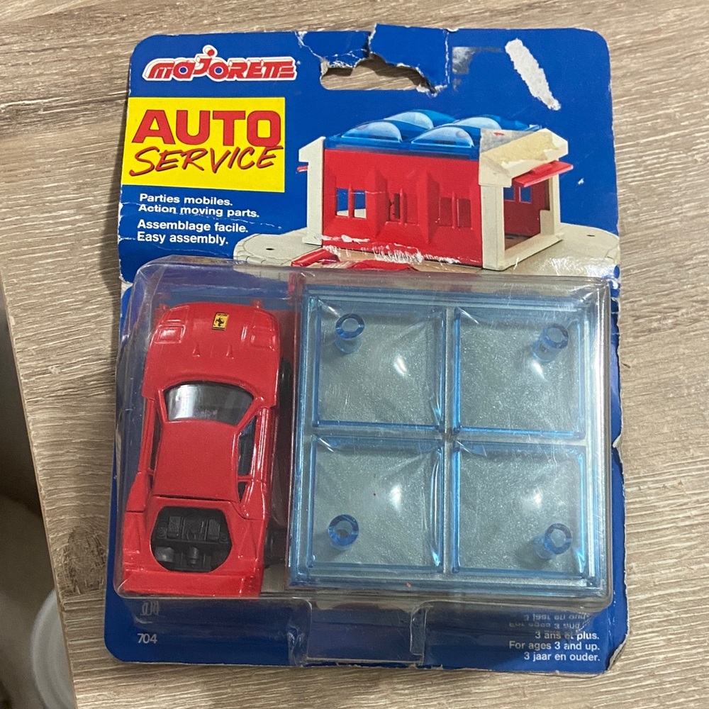 Vintage Majorette Auto Service Red Toy Car Set